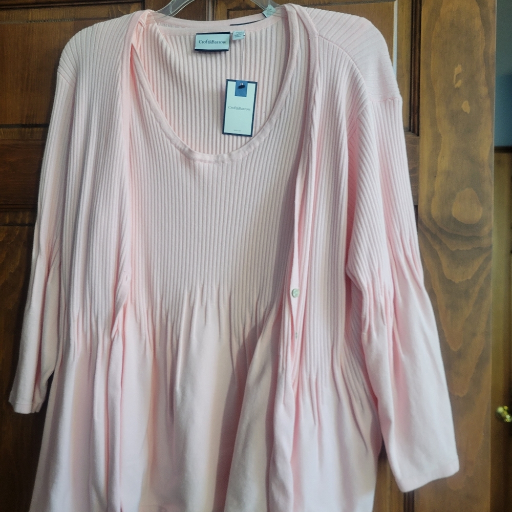 New 3X Croft & Barrow 2 piece Sweater set